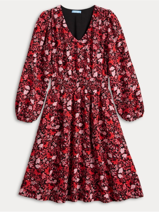 Draper James Dresses & Skirts - Draper James Red and Pink Floral Midi Dress